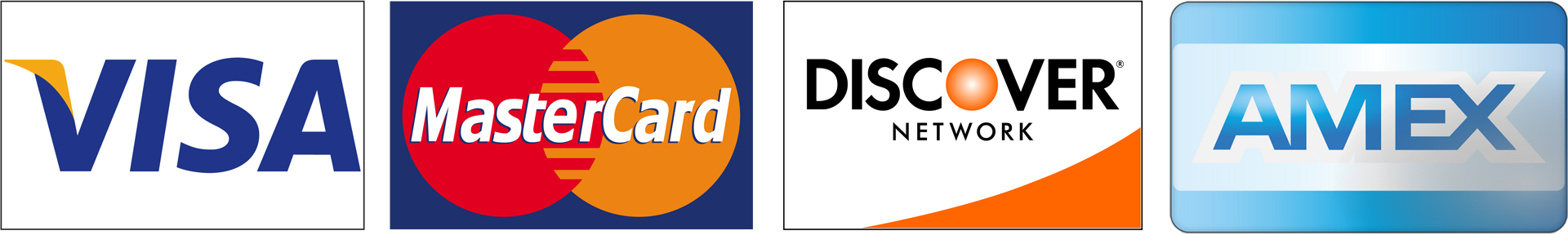 Visa, Mastercard, Discover and Amex Cards Logo